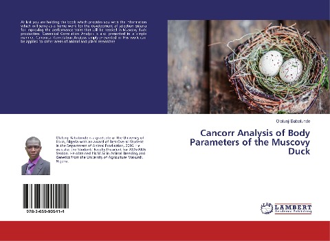 Cancorr Analysis of Body Parameters of the Muscovy Duck