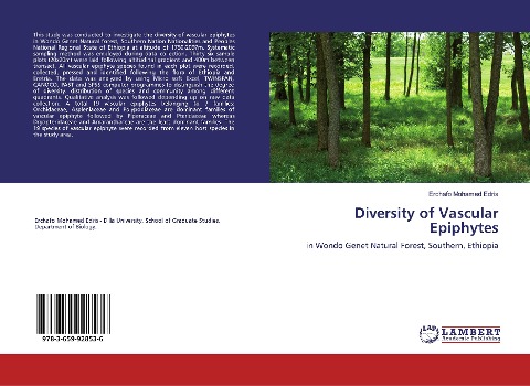 Diversity of Vascular Epiphytes: in Wondo Genet Natural Forest, Southern, Ethiopia