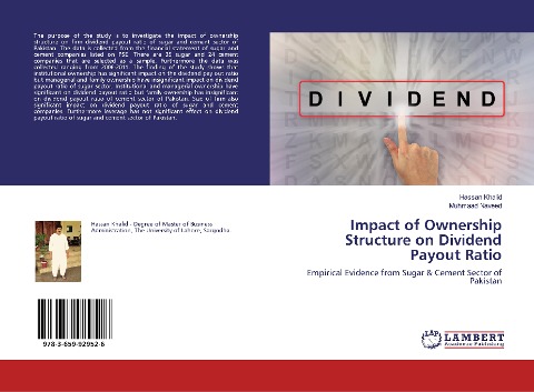 Impact of Ownership Structure on Dividend Payout Ratio: Empirical Evidence from Sugar & Cement Sector of Pakistan