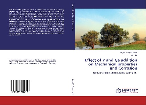 Effect of Y and Ge addition on Mechanical properties and Corrosion: behavior of Biomedical CoCrMo Alloy (F75)