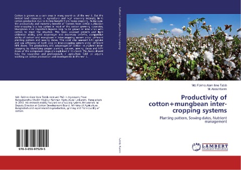 Productivity of cotton+mungbean inter-cropping systems: Planting pattern, Sowing dates, Nutrient management