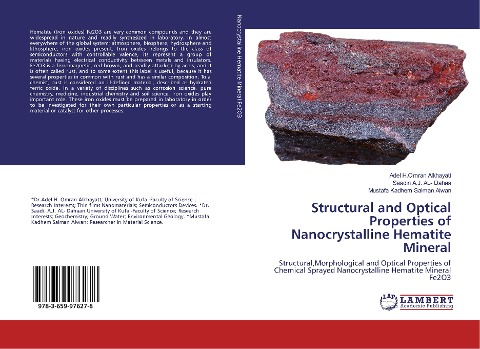 Structural and Optical Properties of Nanocrystalline Hematite Mineral: Structural,Morphological and Optical Properties of Chemical Sprayed Nanocrystalline Hematite Mineral Fe2O3