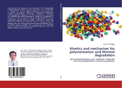 Kinetics and mechanism for polymerization and thermal degradation: Bismaleimide/barbituric acid, bisphenol A diglycidyl ether diacrylate/barbituric acid and polysiloxane
