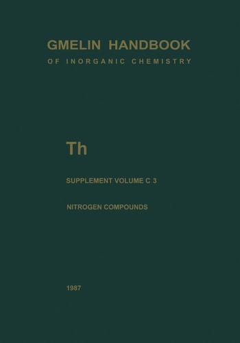 Th Thorium Supplement Volume C 3 Compounds with Nitrogen