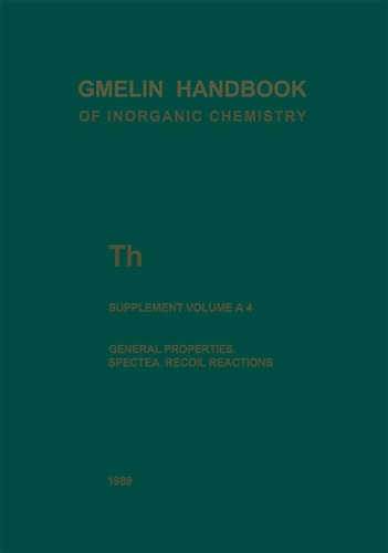 Th Thorium General Properties. Spectra. Recoil Reactions