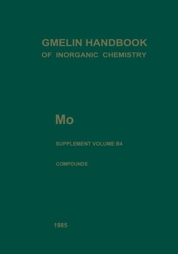 Mo Molybdenum Hydrous Molybdates of Groups VA to VIB Metals (System Nos. 18 to 52)