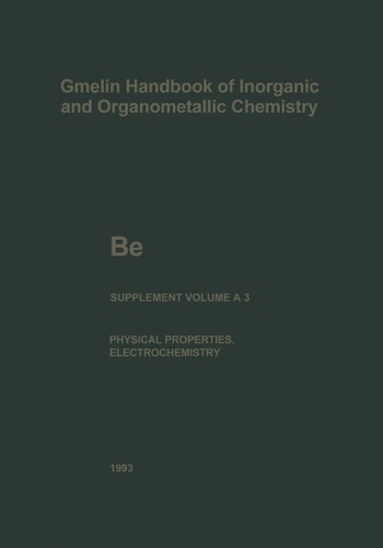 Be Beryllium The Element. Physical Properties (continued) and Electrochemical Behavior