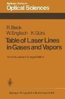 Table of Laser Lines in Gases and Vapors