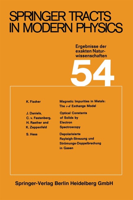 Springer Tracts in Modern Physics: Ergebnisse der exakten Naturwissenschaften