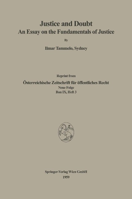 Justice and Doubt: An Essay on the Fundamentals of Justice