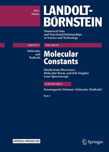 Molecular Constants Mostly from Microwave, Molecular Beam, and Sub-Doppler Laser Spectroscopy Paramagnetic Diatomic Molecules (Radicals), Part 2