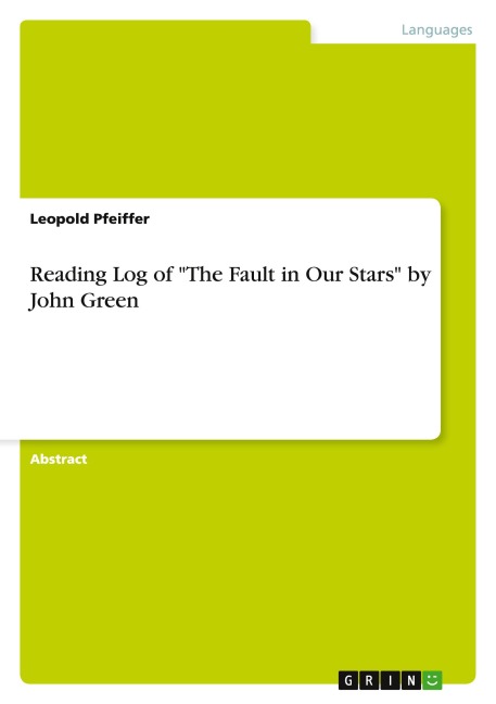 Reading Log of The Fault in Our Stars by John Green