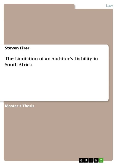 The Limitation of an Auditiors Liability in South Africa