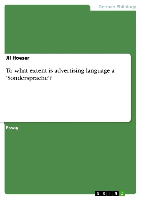 To what extent is advertising language a Sondersprache?