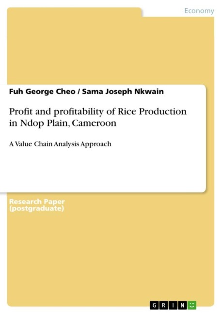Profit and profitability of Rice Production in Ndop Plain, Cameroon: A Value Chain Analysis Approach