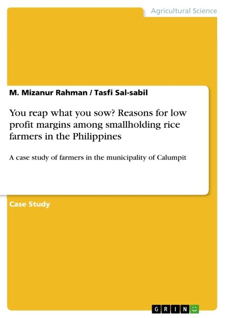 You reap what you sow? Reasons for low profit margins among smallholding rice farmers in the Philippines: A case study of farmers in the municipality of Calumpit