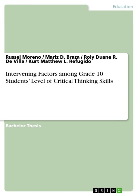 Intervening Factors among Grade 10 Students Level of Critical Thinking Skills