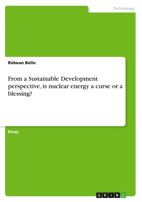 From a Sustainable Development perspective, is nuclear energy a curse or a blessing?