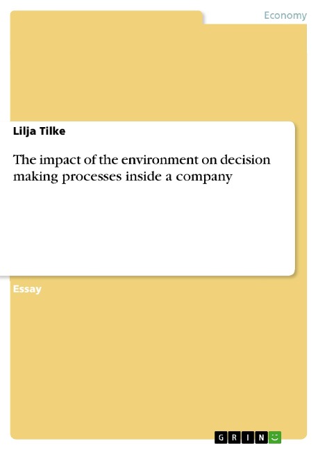 The impact of the environment on decision making processes inside a company