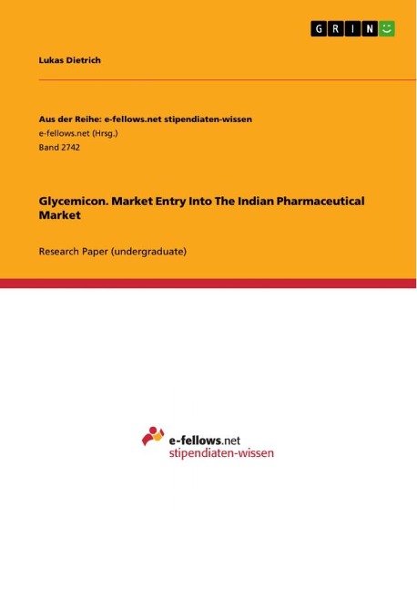 Glycemicon. Market Entry Into The Indian Pharmaceutical Market