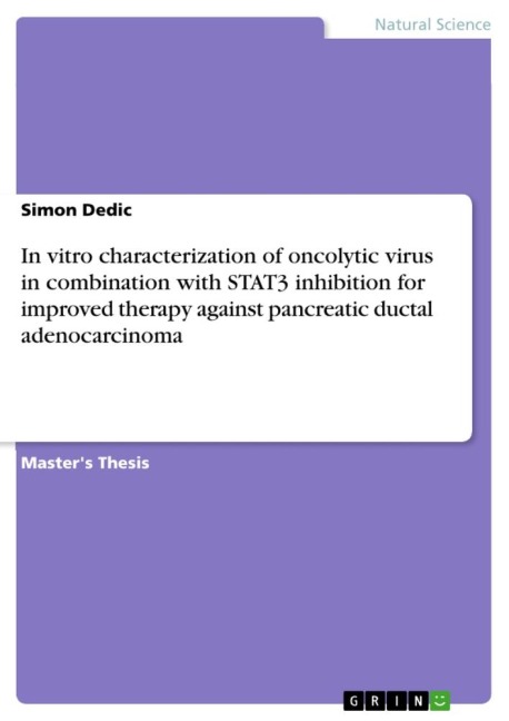 In vitro characterization of oncolytic virus in combination with STAT3 inhibition for improved therapy against pancreatic ductal adenocarcinoma