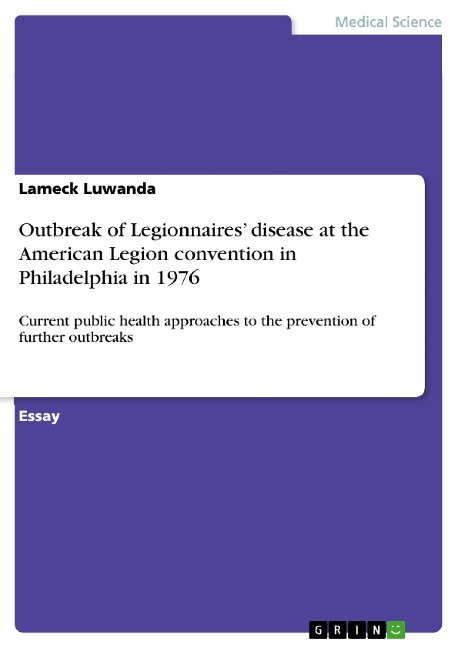 Outbreak of Legionnaires disease at the American Legion convention in Philadelphia in 1976: Current public health approaches to the prevention of further outbreaks