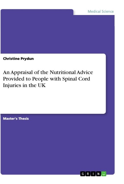 An Appraisal of the Nutritional Advice Provided to People with  Spinal Cord Injuries in the UK