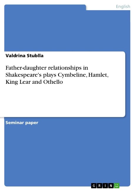 Father-daughter relationships in Shakespeares plays Cymbeline, Hamlet, King Lear and Othello