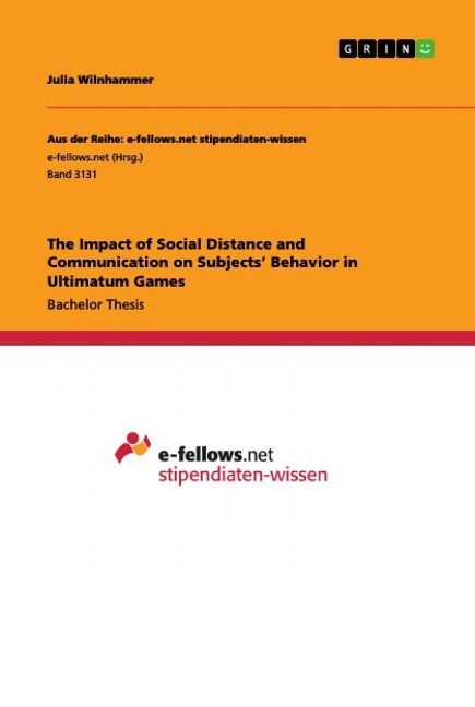 The Impact of Social Distance and Communication on Subjects Behavior in Ultimatum Games