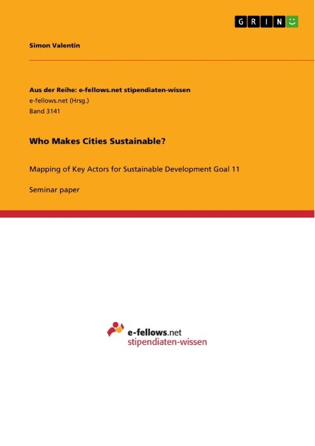 Who Makes Cities Sustainable?: Mapping of Key Actors for Sustainable Development Goal 11