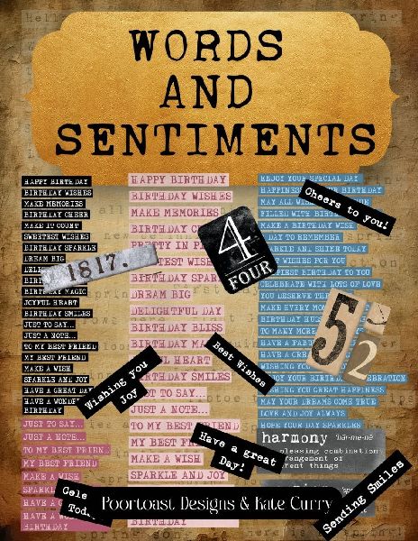 Words and Sentiments Ephemera Book: High Quality Images Of Letters, For Paper Crafts, Scrapbooking, Mixed Media, Junk Journals, Collage Art, Artist Trading Cards, and More.