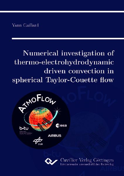 Numerical investigation of thermo-electrohydrodynamic driven convection in spherical Taylor-Couette flow