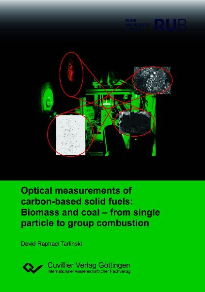 Optical measurements of carbon-based solid fuels: Biomass and coal - from single particle to group combustion