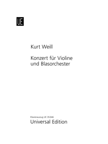 Concerto for Violin and Wind Orchestra, Op. 12: Violin and Piano Reduction Critical Edition