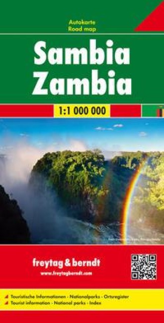 Sambia 1 : 1 1 000 000: Touristische Informationen, Nationalparks, Ortsregister