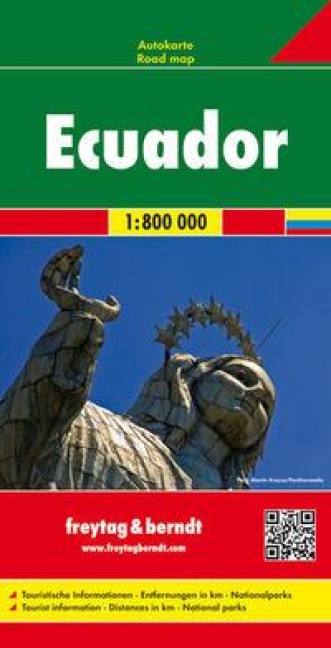Ecuador, Autokarte 1:800.000: Touristische Informatione / Entfernungen in km / Nationalparks