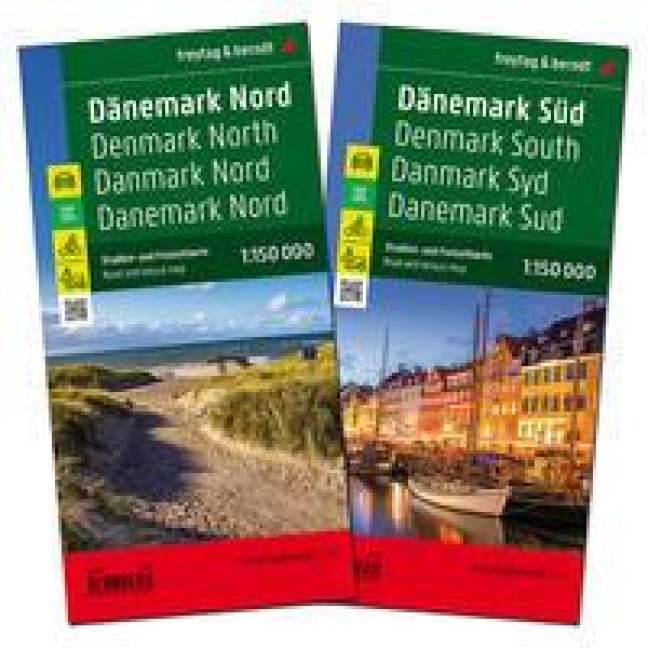 Dänemark Nord und Süd, Straßenkarten-Set 1:150.000, freytag & berndt: Autokarten