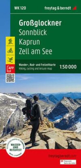 freytag & berndt Wanderkarte WK 120 Großglockner, Sonnblick - Kaprun - Zell am See 1:50.000: mit APP, wasserfest und reißfest