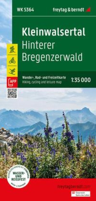 Kleinwalsertal, Wander-, Rad- und Freizeitkarte 1:35.000, freytag & berndt, WK 5364: Hinterer Bregenzerwald, mit APP, wasserfest und reißfest