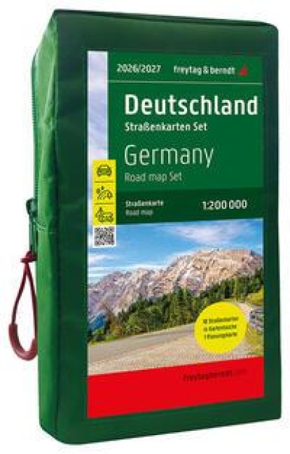 Deutschland, Straßenkarten-Set 1:200.000, 2026/2027, freytag & berndt: 18 Straßenkarten in praktischer Kartentasche