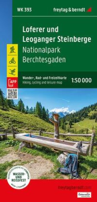 Loferer und Leoganger Steinberge, Wander-, Rad- und Freizeitkarte 1:50.000, freytag & berndt, WK 393: Nationalpark Berchtesgaden, mit APP, wasserfest und reißfest
