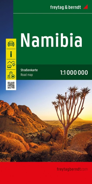 Namibia, Straßenkarte 1:1.000.000, freytag & berndt: Mit Infos, Nationalparks, Innenstadtplan Windhoek