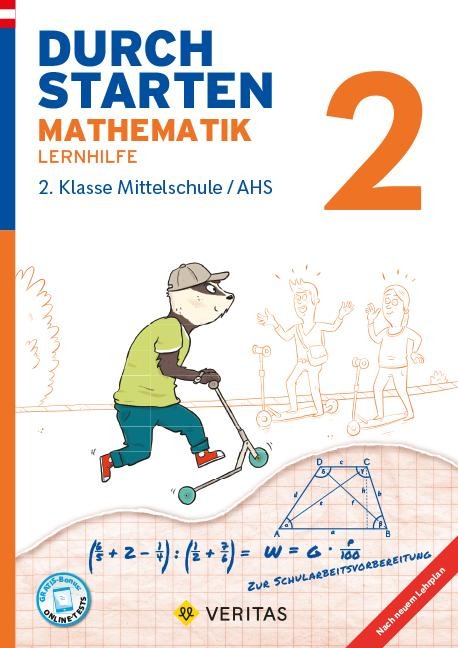 Durchstarten 2. Klasse - Mathematik Mittelschule/AHS - Lernhilfe: Übungsbuch mit Lösungen