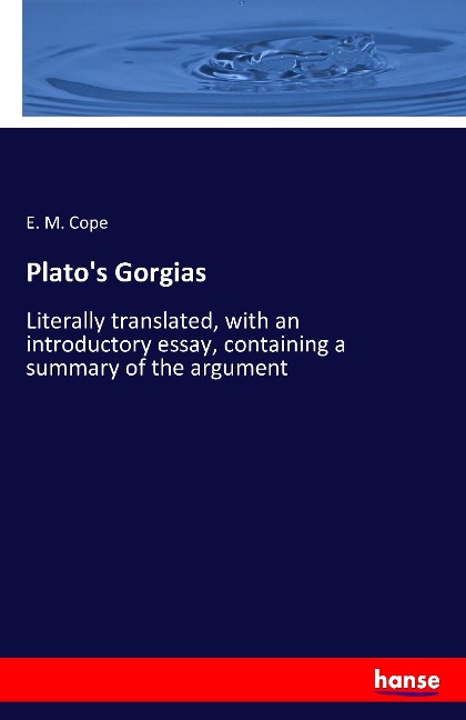 Plato's Gorgias: Literally translated, with an introductory essay, containing a summary of the argument