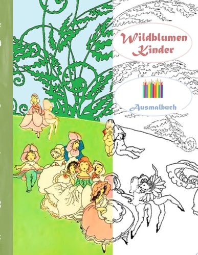 Wildblumen Kinder (Ausmalbuch) Ausmalbuch für Erwachsene, Klassiker, Vintage, Old fashion, Malen, Färben, Kolorieren, Ausmalen, Zeichnen, Freizeit, Hobby, Kunst, Handarbeit, Entspannung, Lebensführung, Stress, Muße, Künstler, Ratgeber, Blumen, Märchen, Fa