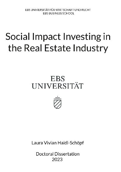 Social Impact Investing in the Real Estate Industry