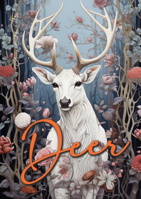 Deer Coloring Book for Adults: Grayscale Deer Coloring Book Fall| Autumn Forest Animals Coloring Book for Adults Grayscale Zentangle Deer A4