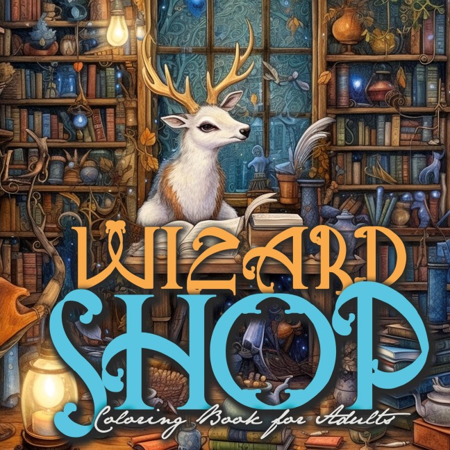 Wizard Shop Coloring Book for Adults: Enchanted Whimsical Coloring Book | grayscale magical Coloring Book for Adults Magic