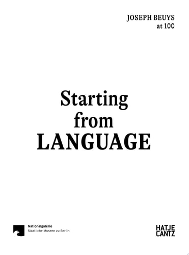 Starting from Language Joseph Beuys at 100