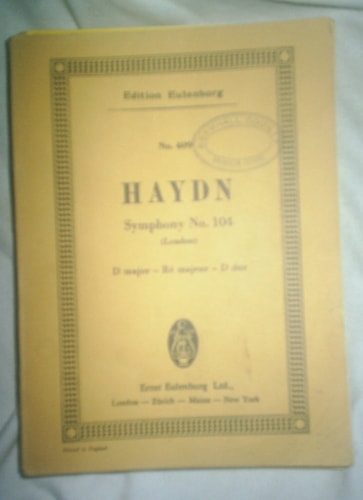 Symphnoy [i.e. symphony] no. 104 D major
